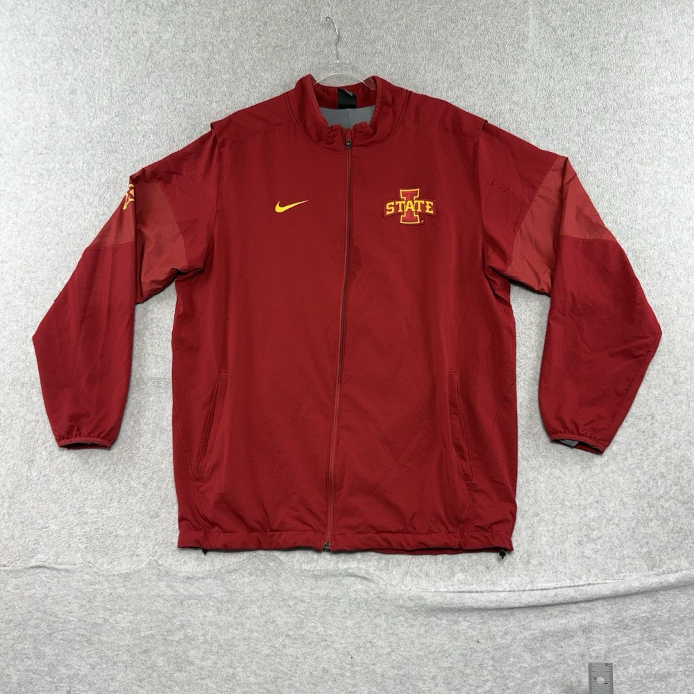 Iowa State Nike Jacket Mens XL Full Zip Adult Men's Red Hawkeyes flaw*